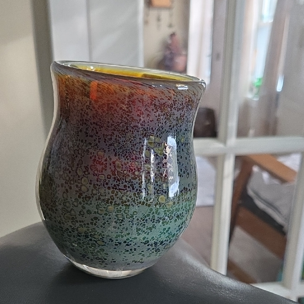 B McKinney U.S.G.94 Multicolor Art  Blown Glass